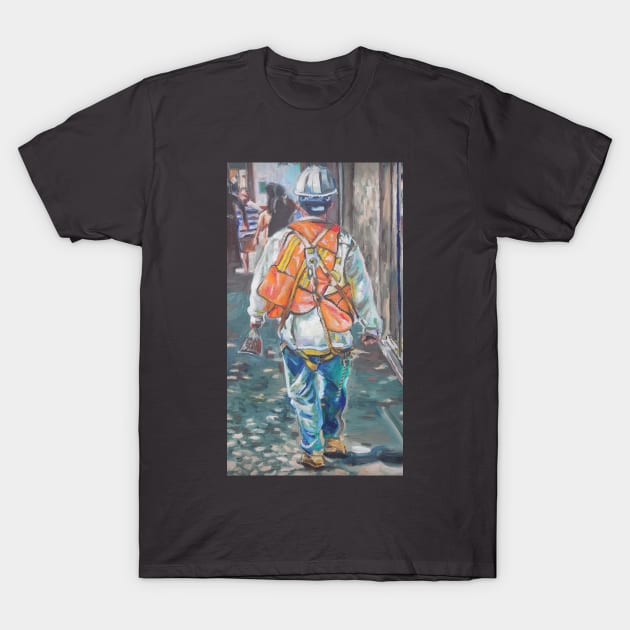 Construction worker T-Shirt by adelgadoart